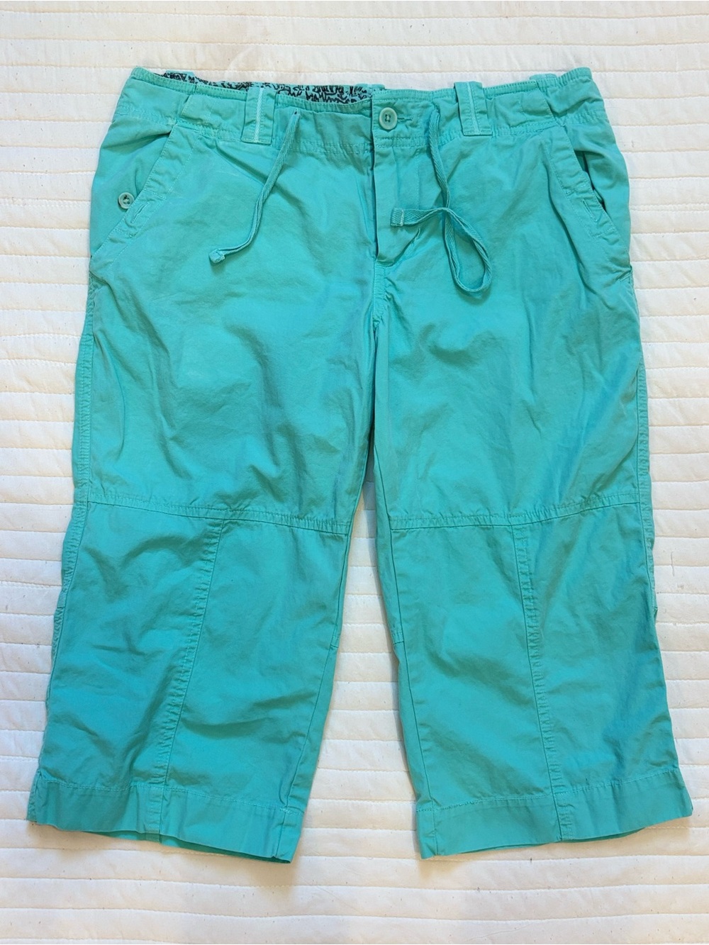 Tsunami Clothing Vintage 2003 Teal Cropped Cargo Capri Pants Women's 8